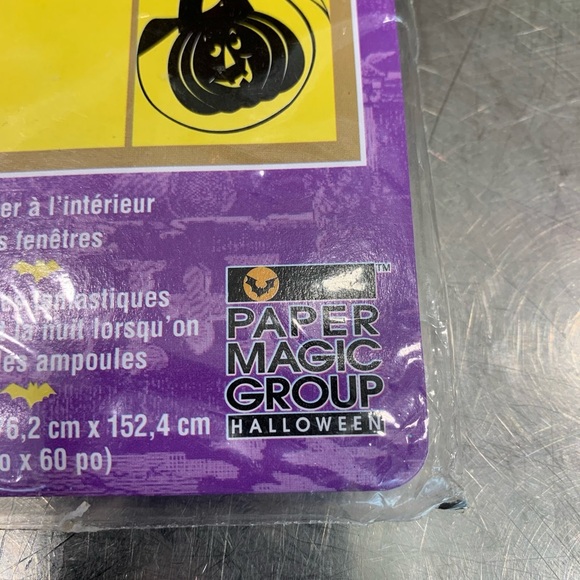 2 Vintage 30X60 Halloween Window Silhouettes Creepy Eerie Scary Ghost Skeleton - Picture 7 of 10